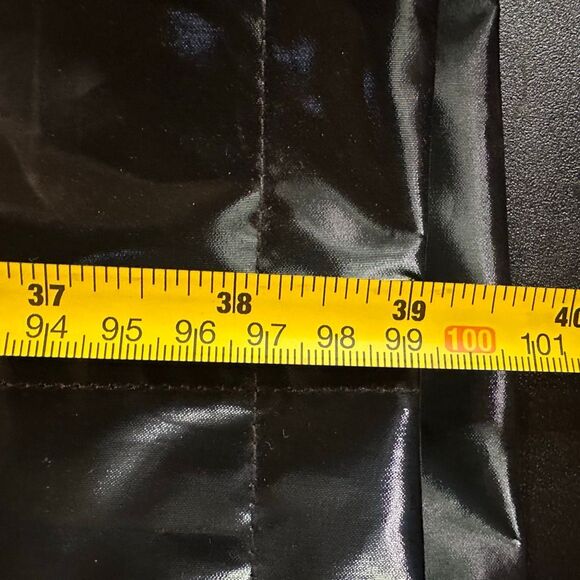 JANE POST $595 High Gloss Trench Coat Black Women’s Large New - Picture 16 of 16